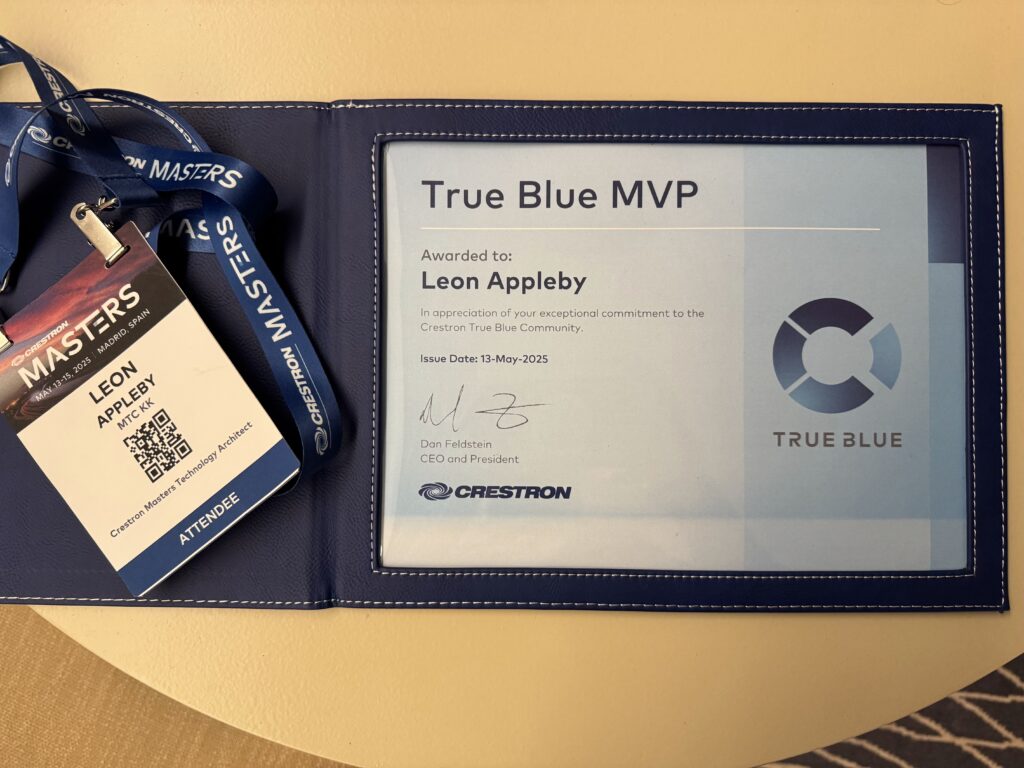 Leon Appleby Crestron True Blue MVP
