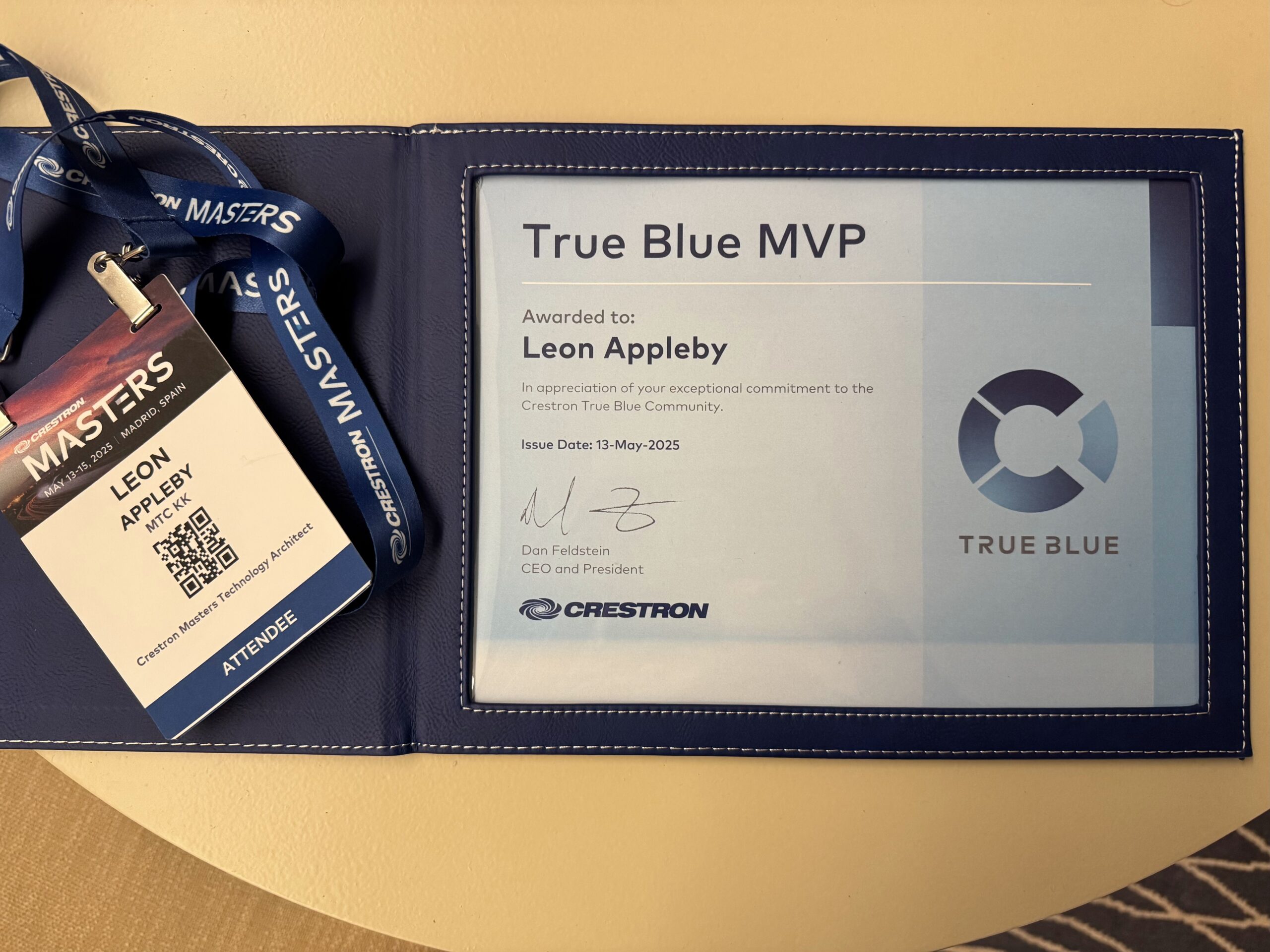 Recognized as Crestron True Blue MVP at Masters 2025